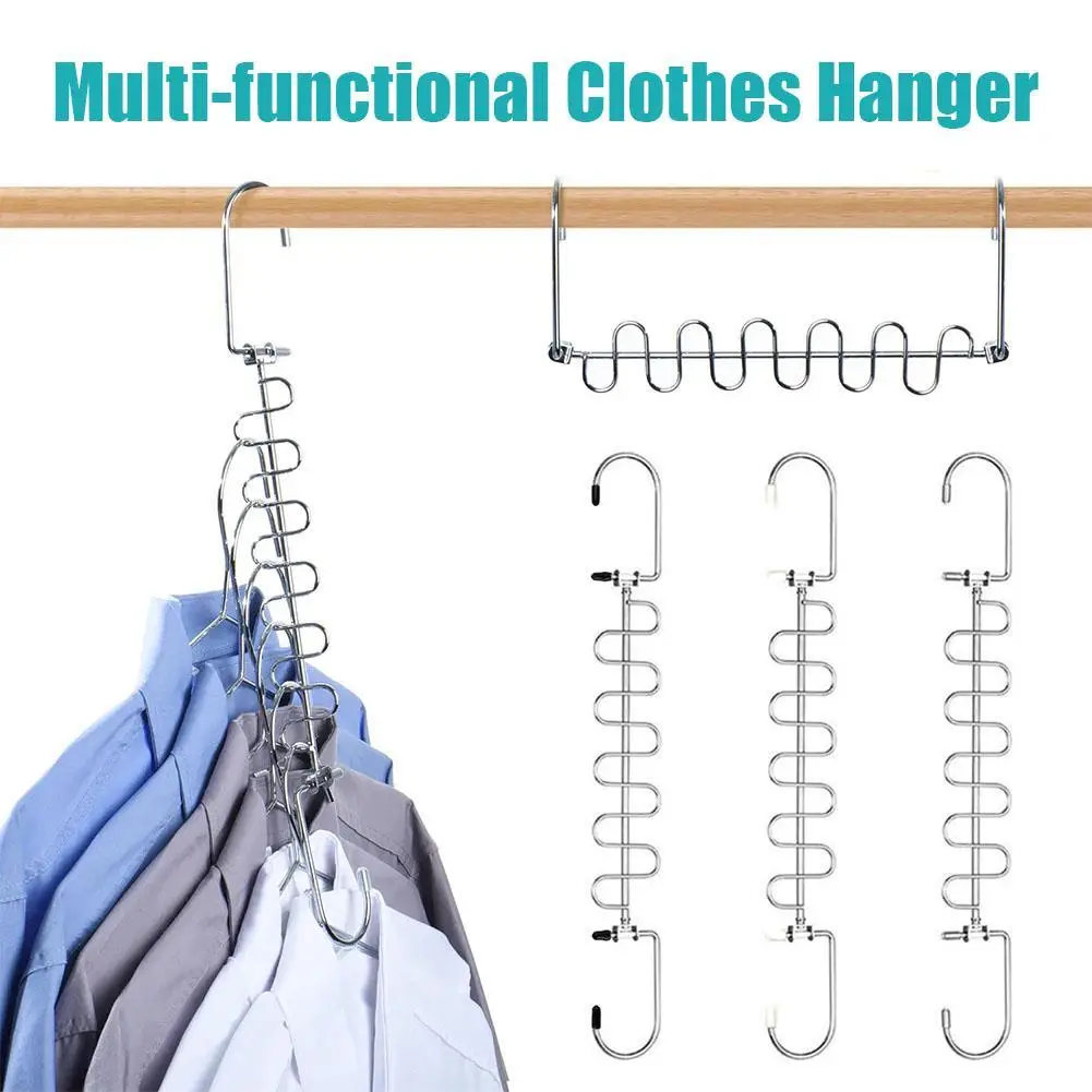 

Multifunctional Clothes Hanger Magic Space Saving Folding Rotating Rack Iron Scarf Clothes Storage Hanger Home Organizer