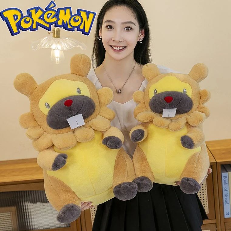 45/55/70Cm Big Size Pokemon Bidoof Pluche Cartoon Anime Knuffels Zacht Kussen Pop Kawaii Gevulde Plushie ornament Cadeaus Voor Kinderen