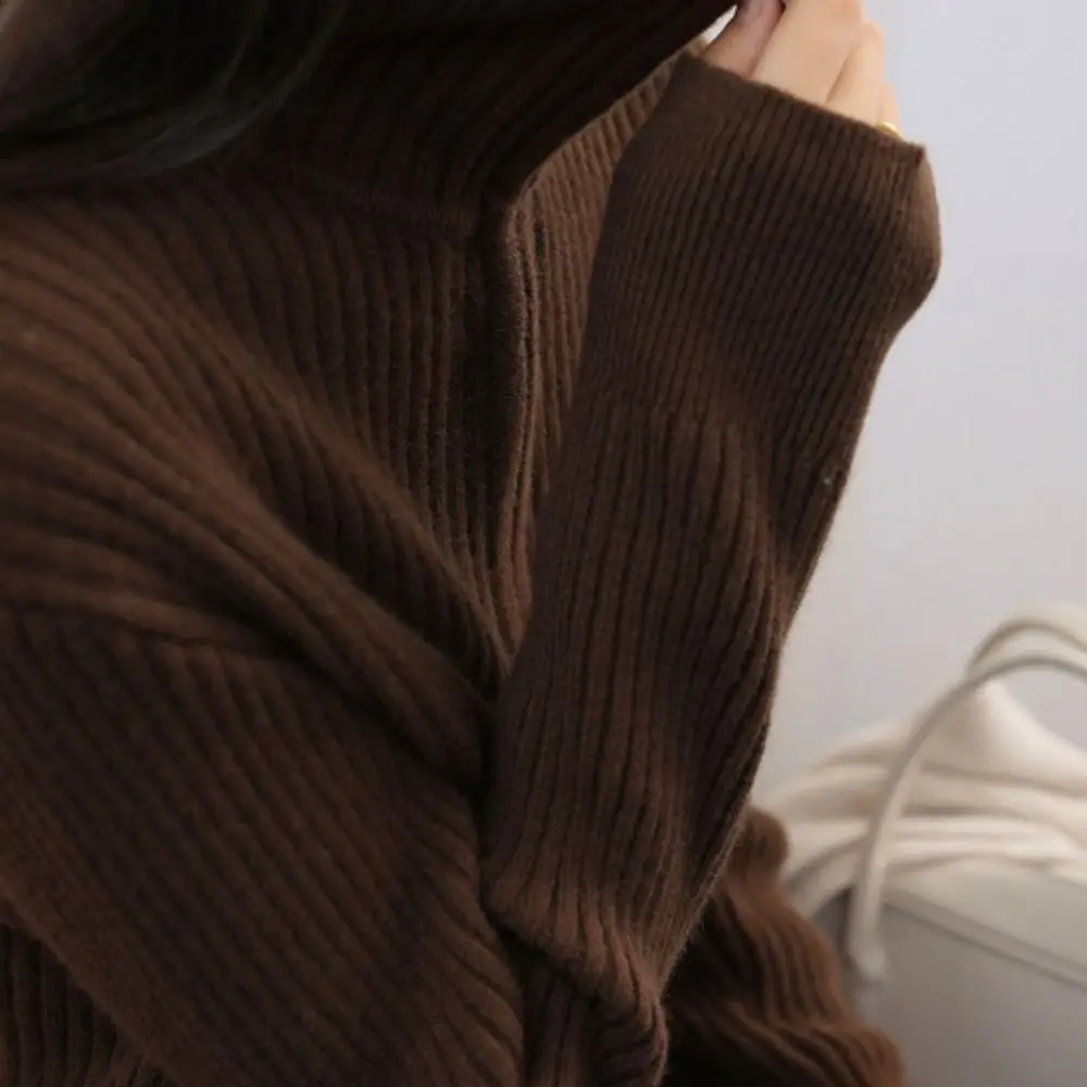 الكورية نمط سحاب أكمام طويلة الأكمام هوديي فضفاض الخريف الكروشيه تريكو سترة غير رسمية الحلو الفتاة البلوز فتاة #1