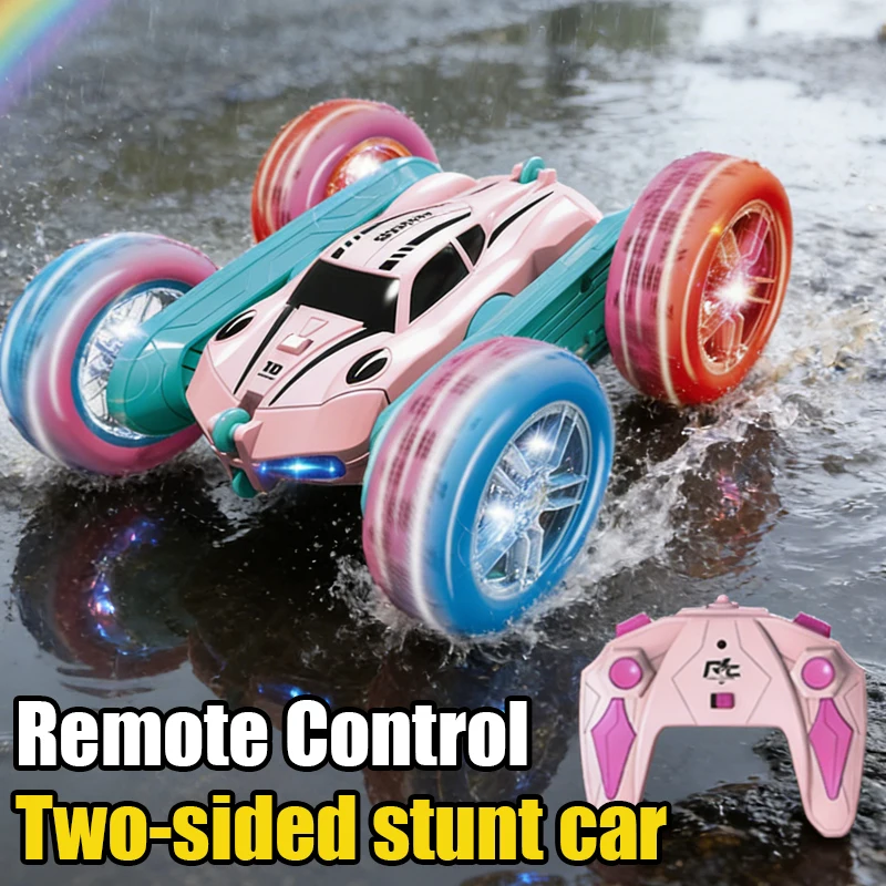

Remote Control Car Double Sided Flip 360 Rotating 4WD RC Cars with Light 2.4GHz Electric Race Stunt Toy Car for Boys Girls Gifts