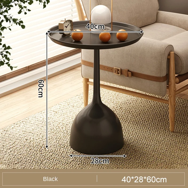#Modern Mini Coffee Table Small Iron Bedside Storage for Home Living Room Sofa Side Balcony with Panel Wood Style