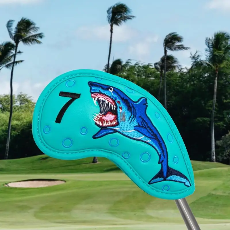 9 Pieces Golf Club Covers Magnetic Iron Head Covers Golf Club Covers Set Waterproof Protective Headcover Iron Golf Club Covers