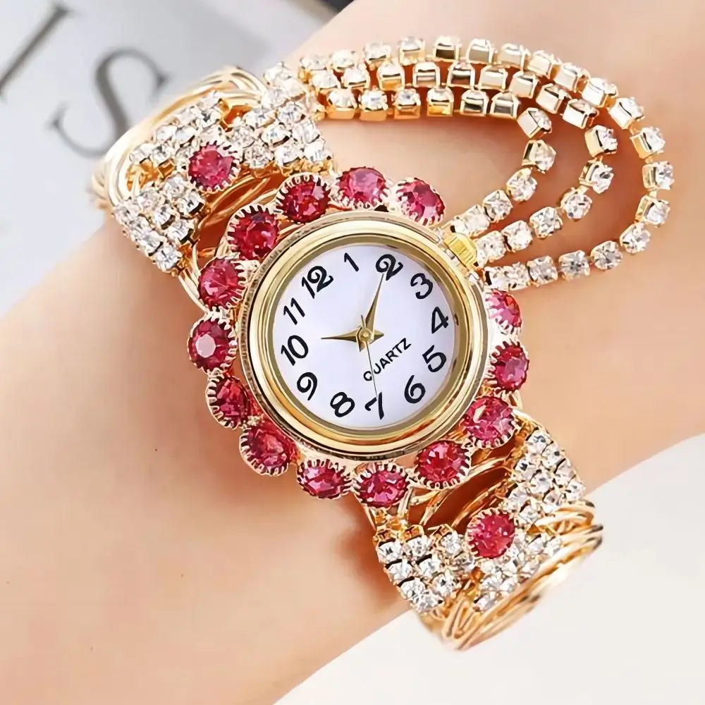 YIKAZE Diamond Rhinestone Luxury Women Quartz Wristwatch Fashion Ladies Alloy Steel Strap Casual Watches Clock Waterproof