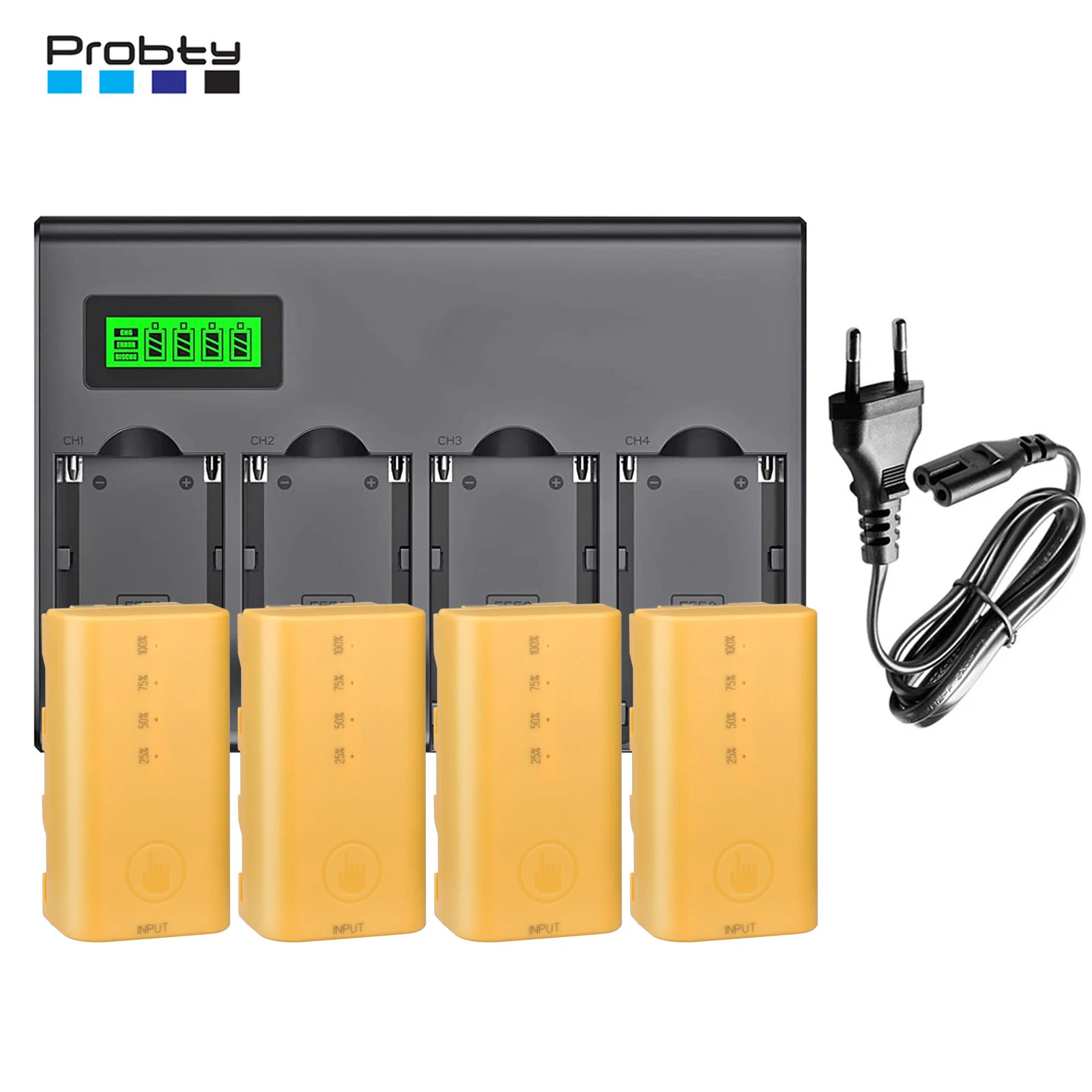 3400mAh Built-in USB-C Charging Port Battery for NP-F330 NP-F530 NP F550 NP-F570 NP-F750 LED Video Light Photography Lighting