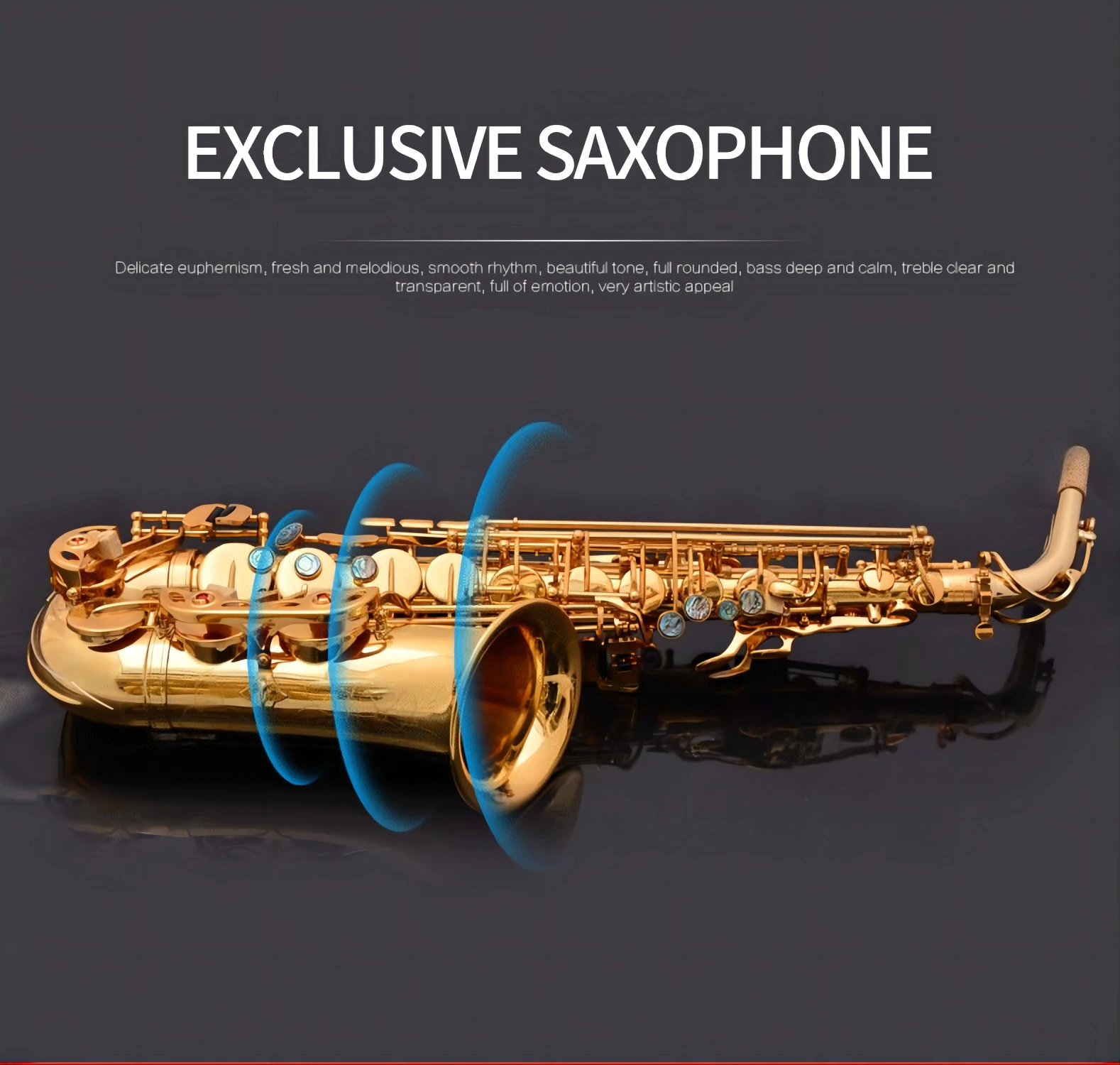 New EB alto saxophone professional alto saxophone brass golden musical instrument saxophone flute bag with accessories