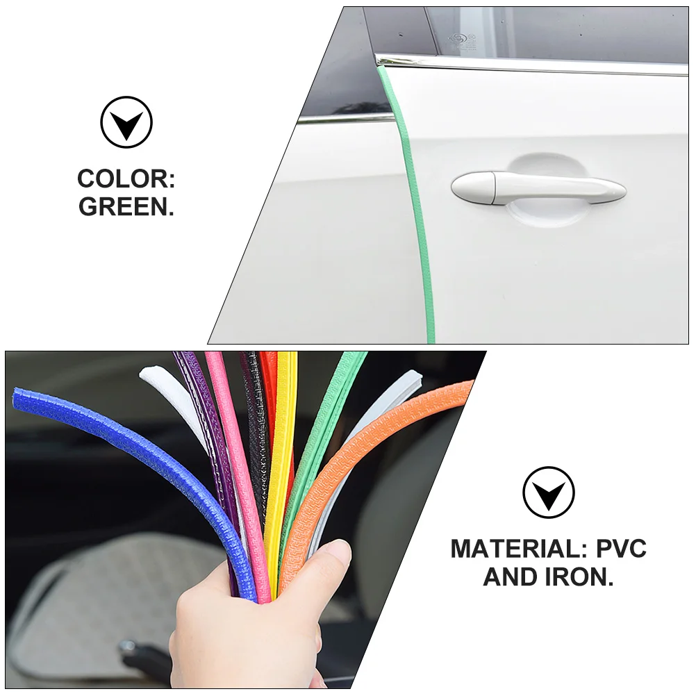 

Door Anti-collision Strip Metal Plate Protector Green 10M Rubber Seal Car Door Guards Durable Accessories Vehicle