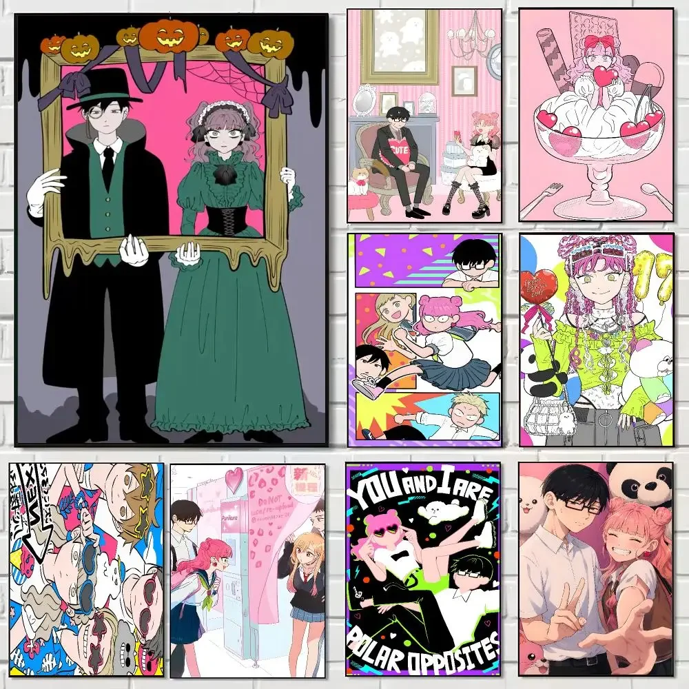 Japanese Anime Y-You and I Are Polar Opposites Poster Pegatina artistica HD autoadhesiva impermeable para salon dormitorio