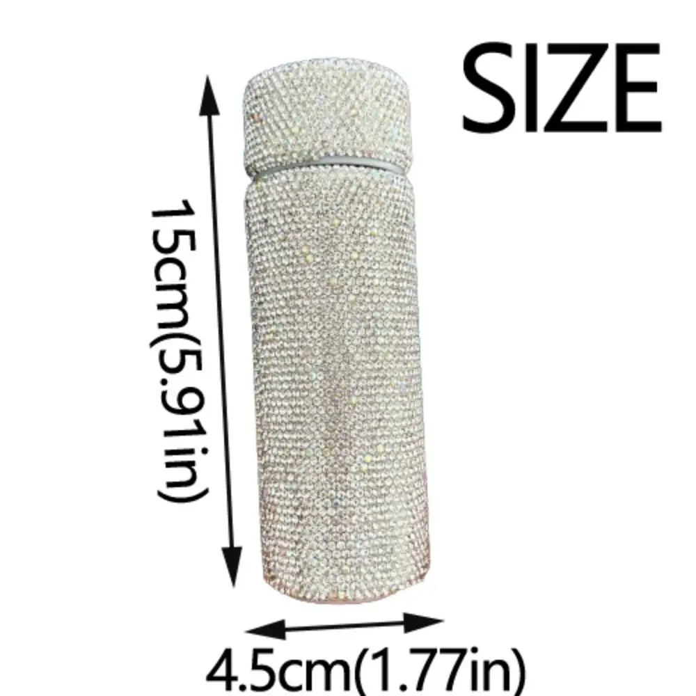 Creative Diamond Water Bottle Portable Shiny Rhinestone Diamond-encrusted Mug Exquisite Stainless Steel Refillable Water Bottle
