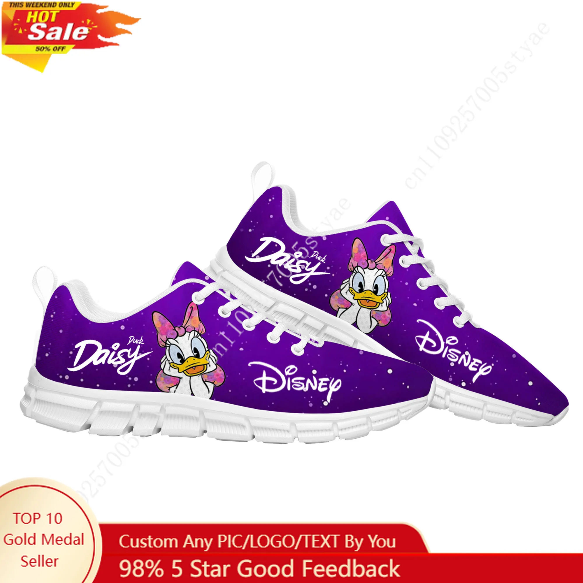 

Disney Daisy Duck Sports Shoes Mens Womens Custom Sneakers Lightweight Casual Sneaker