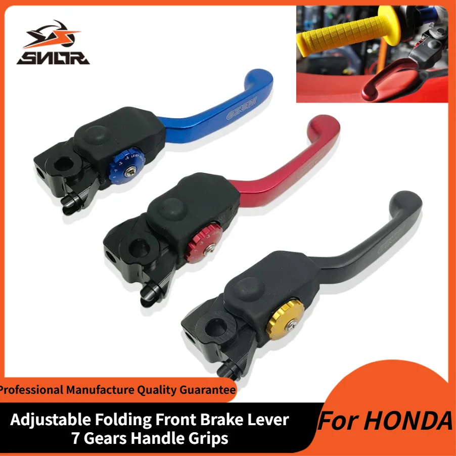 

SNOR Motorcycle Adjustable Folding Front Brake Lever For HONDA CRF250R CRF450R CRF250RX CRF450RX Brake Lever 7 Gears Handle Grip