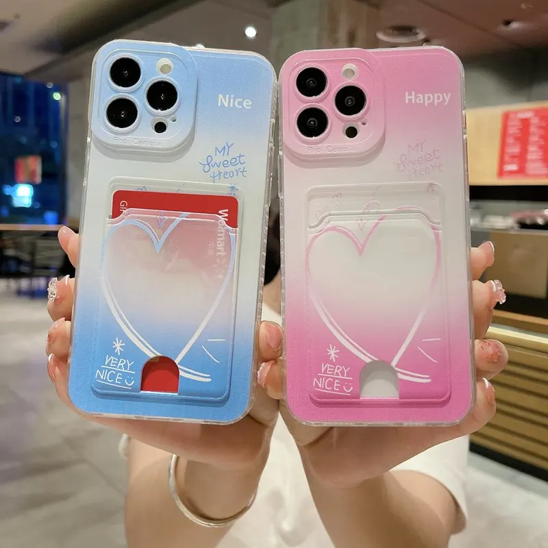 

Heart Flower Card Holder Phone Case For Xiaomi Mi 14T 13 12 11 Lite 11i 11T 12T 13T Poco C50 M3 M5S X3 NFC X4 X5 Pro F3 F4 Cover