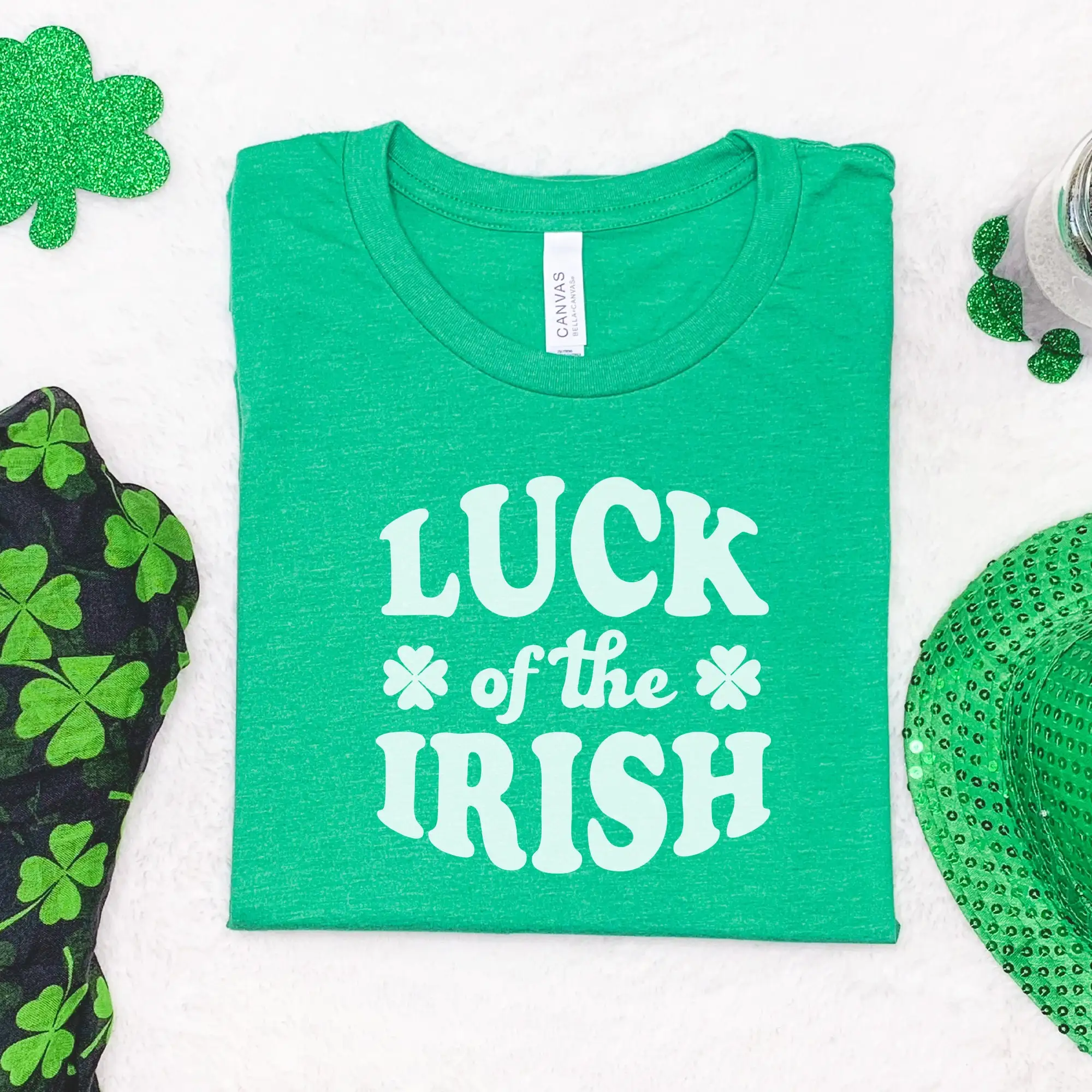 Festive Luck of the Irish St Patricks Day Shamrock Clover T Shirt