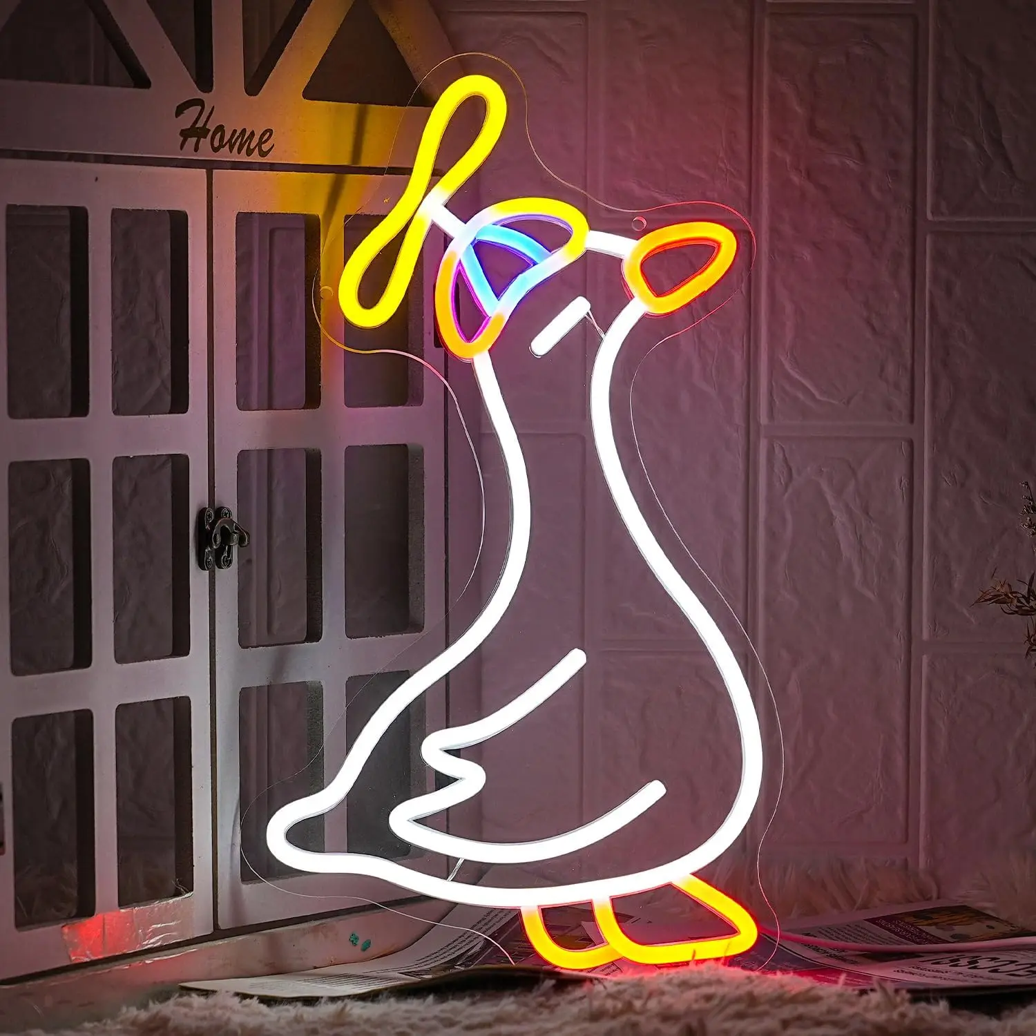 

Cute Neon Wall Sign Dimmable Goose Neon Lights for Kids Bedroom Nursery Room Home Game Room Decor Aesthetics Draw Birthday Gifts