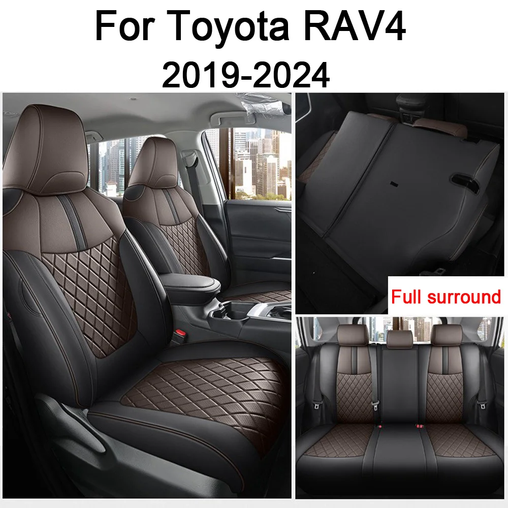 

Новые роскошные автомобильные специальные чехлы на 5-местные для Toyota RAV4 2019 2020 2021 2022 2023 2024 Rav4 кожаные чехлы на сиденья автомобиля