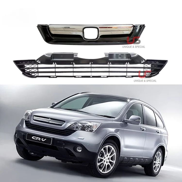 

High Quality Car Chrome Front Grille for 2007 2008 Honda CRV Front Bumper upper grille OEM 71128-SWN-H01 71121-SWN-H01
