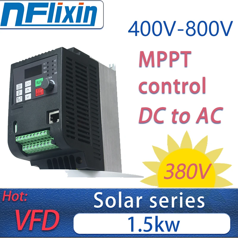 Solar VFD 1.5KW AC to DC 220V 380V DC400V-800V Synchronous Asynchronous Motor Speed Control Driver