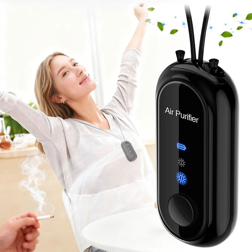 

Очиститель воздуха, ожерелье, портативный мини-очиститель воздуха, средство для устранения запаха дыма, носимый генератор отрицательных ионов, персональный очиститель воздуха