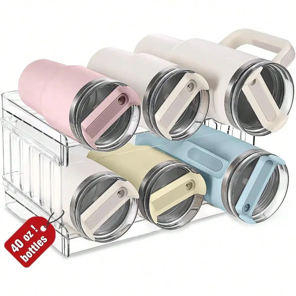 

Stackable Stanley Cup Holder (40/30/20oz, Handle) - Pantry/Kitchen Storage Free-Standing Wine Rack Gift