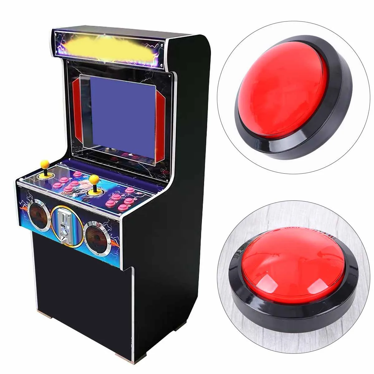 빨간색 게임 답변 버튼 큰 소리와 빛 반응기 어린이 퀴즈 대회용 큰 버튼 디지털