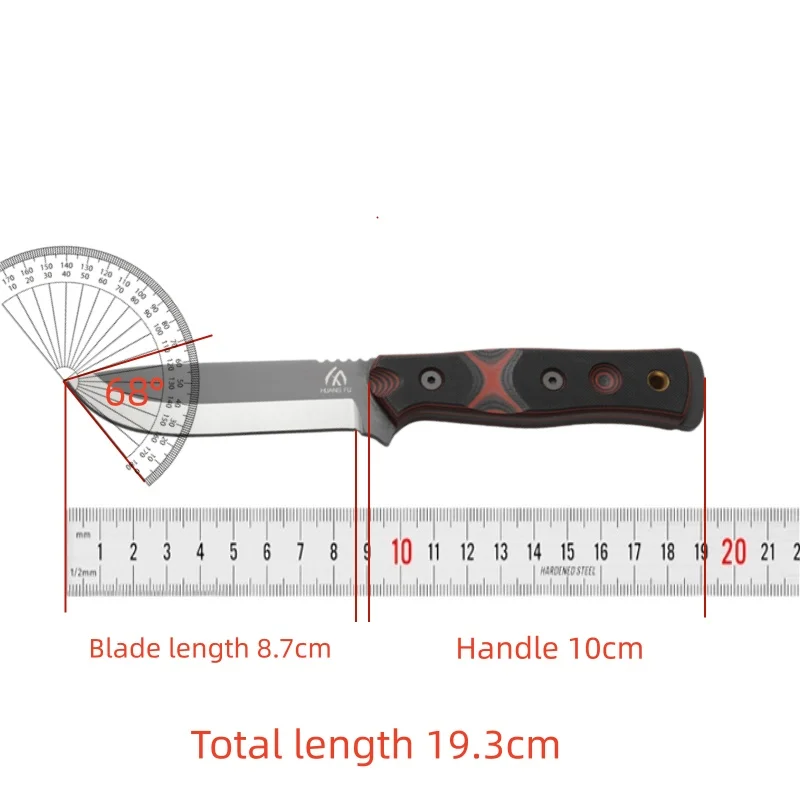 High-quality steel fixed-blade outdoor knife, camping knife with high-hardness stainless steel integrated spine and sheath, emer - view 6