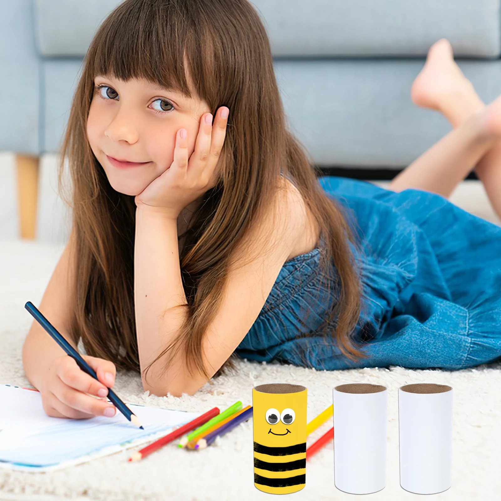 

10pcs Paper Tubes Craft Rolls DIY Material White Core Empty Containers Versatile Projects Safe Kids Education
