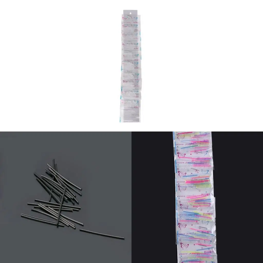 250Pcs Clear Plastic Sticks Studs Pins Bars Ear Piercing Retainer