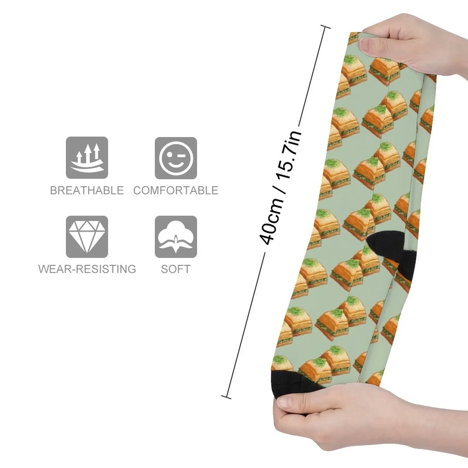 Pistachio Baklava Socks men gifts Men's socks with print Socks men cotton heated socks