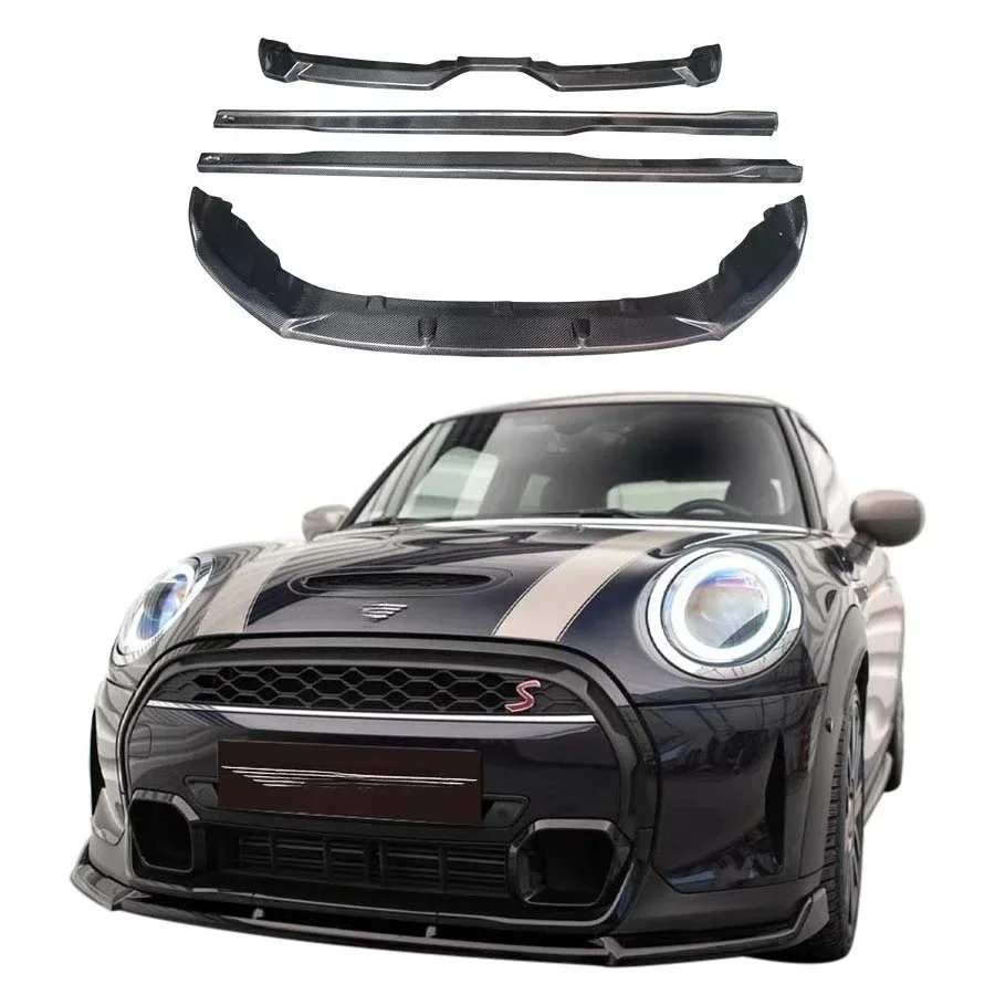 New Model Suitable for Mini Cooper S F56 Body Kit Carbon Fiber Front Lip with Rear Diffuser and Side Skirt Splitter