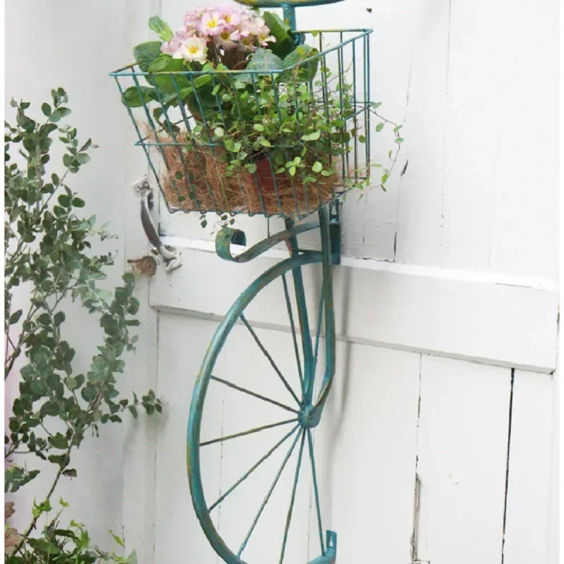 Vintage Do Old Stand For Flowers Wall Hanging Bicycle Pots For Plants Garden Iron Flower Rack Balcony Decoration Shelf Plants