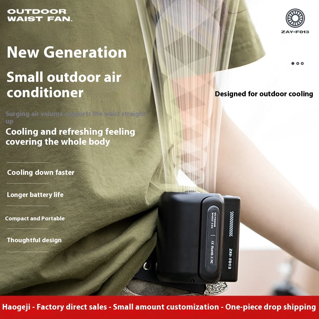 

Уличный поясной подвесной вентилятор, 3-скоростной сильный ветер, портативный портативный USB-вентилятор с зажимом для ремня, подходит для путешествий на открытом воздухе, кемпинга