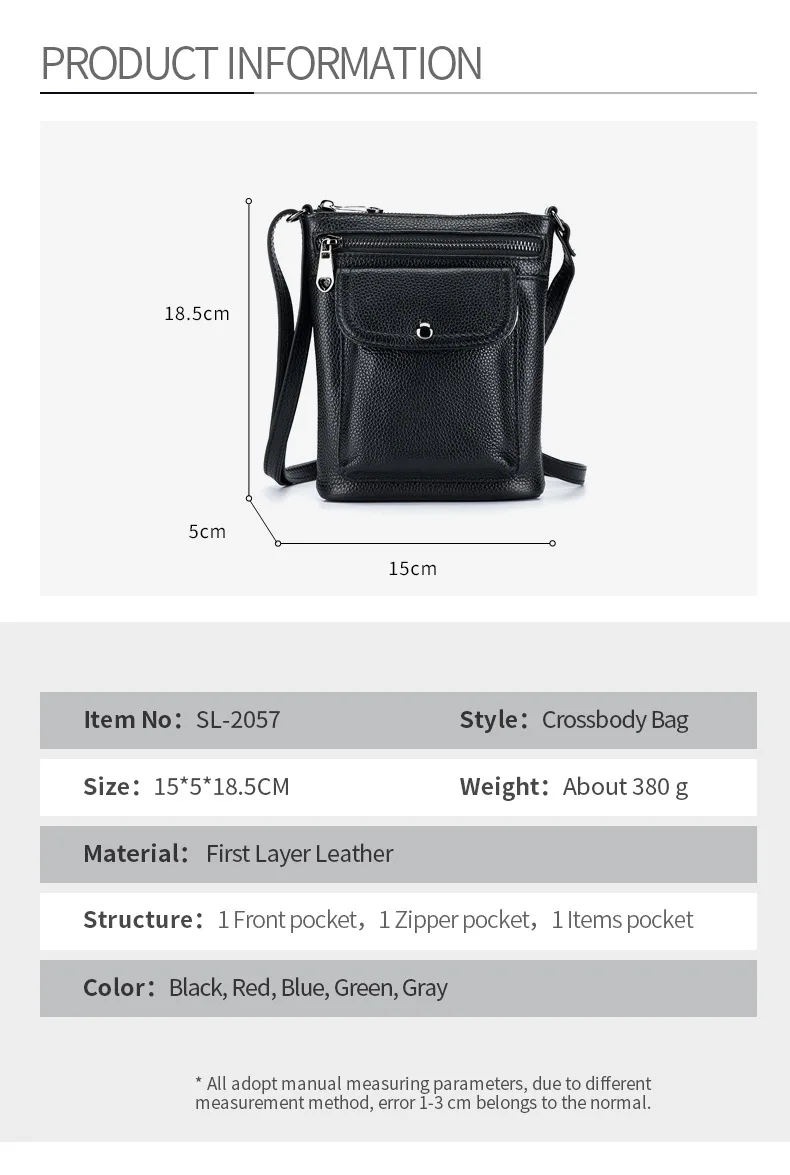 Saco do telefone do couro genuíno para mulheres, saco crossbody simples, bolsa de ombro pequena, elegante