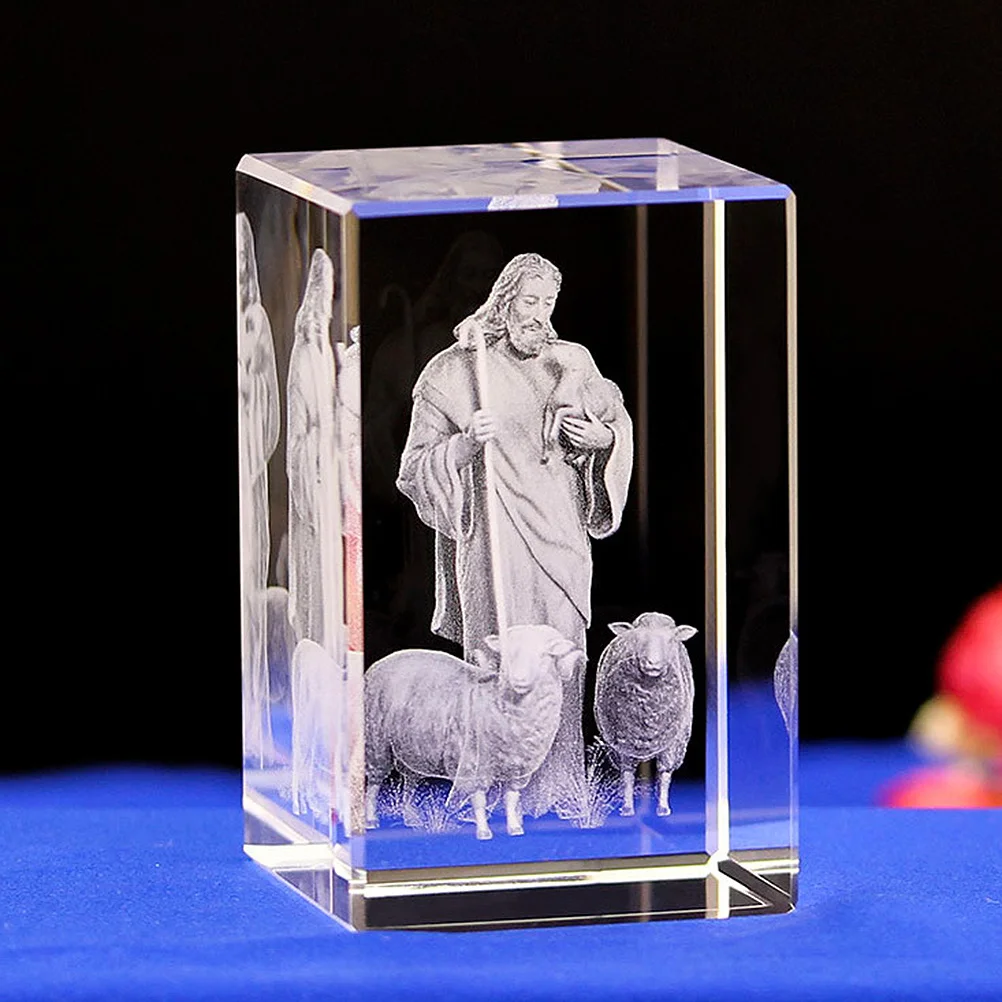 Jesus mit Gravur aus Glas, umweltfreundlich, geringer Energieverbrauch, perfekt für Schlafzimmer, Speisesaal, Geschenke, stilvoller Kristall-Jesus
