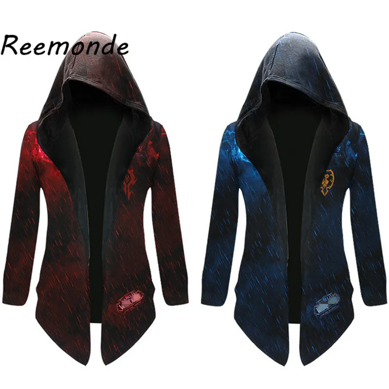 New Autumn Winter WOW Warm Hoodie Sweatshirt Cloak Coat Men Long Sweatshirts Hoodies Halloween Costume Tops Hip Hop