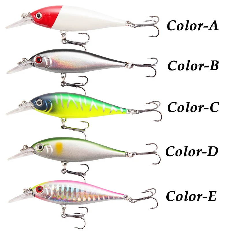 YUCONG 1PC Minnow Bait 7.5cm-6g Noisy Fishing Lure Micro Hard Bait Trolling Wobblers Sinking leurre duro cebo Hart köder peche