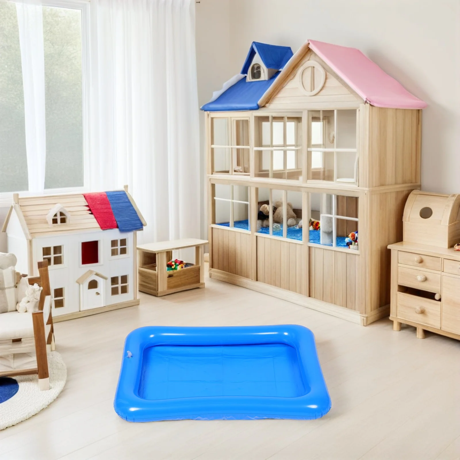 Plateau de sable gonflable pour pêche en plein air, 4 pièces, baignoire flottante, barre de service de glace, piscine gonflable