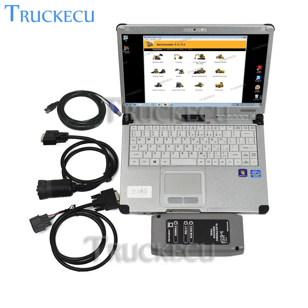 For JCB Electronic Service tool Excavator Diagnostic tool DLA ServiceMaster Agricultural Diagnostic Scanner tool+C2 laptop