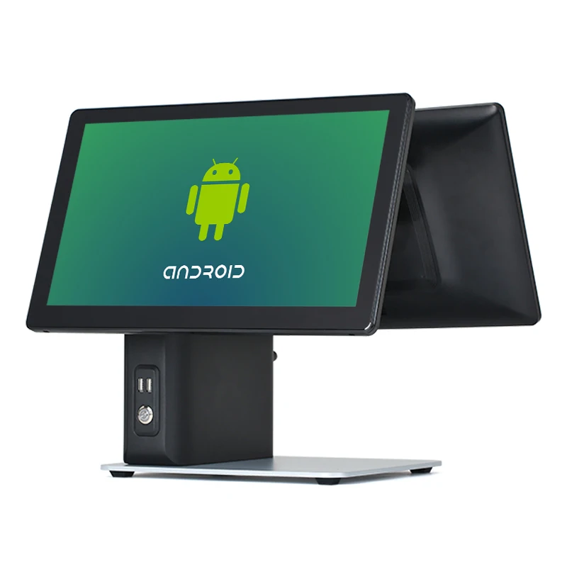 POS System with Dual Screen POS Terminal Touch Screen 15.6inch Android All-in-one POS Hardware