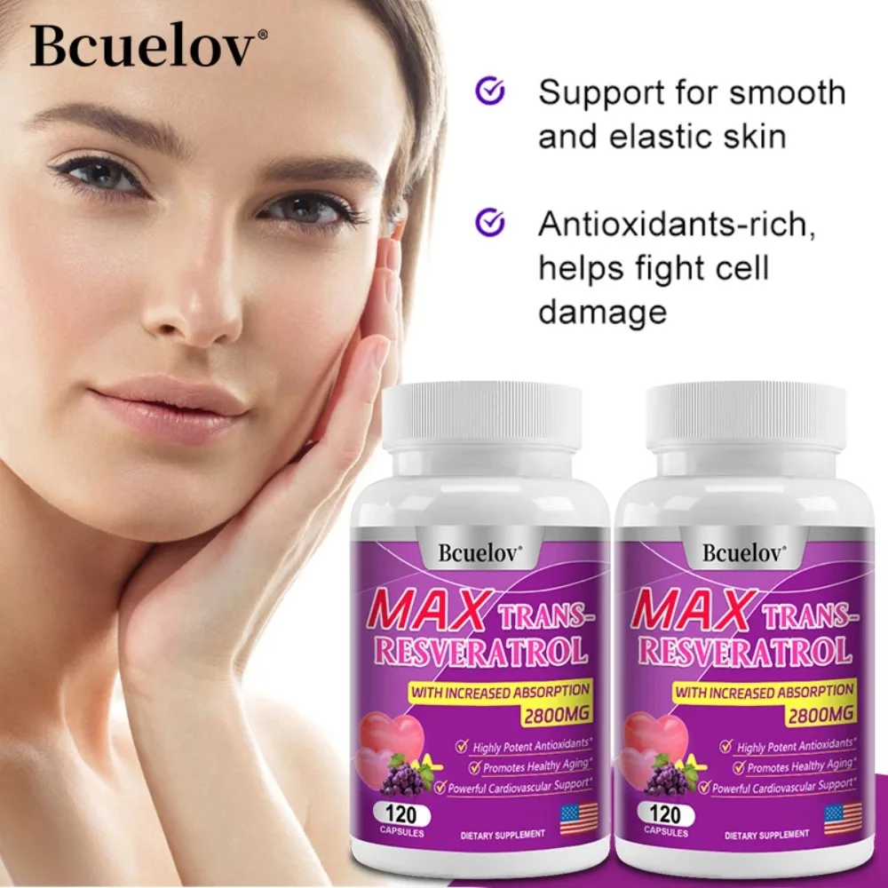 Trans-Resveratrol - Supports Brain Function, Promotes Joint and Heart Health, and Fights Aging