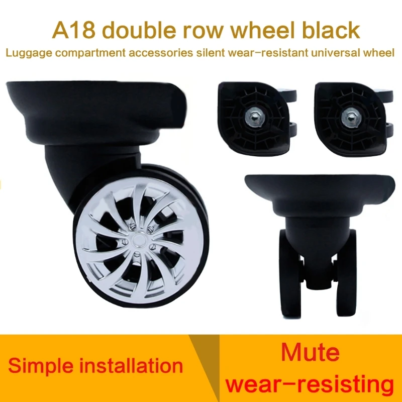 1 Pair A18 A35 A78 Trolley Luggage Suitcases Wheels Universal 360 Degree Swivel Mute Roller Wheel Travel Luggage Replacement