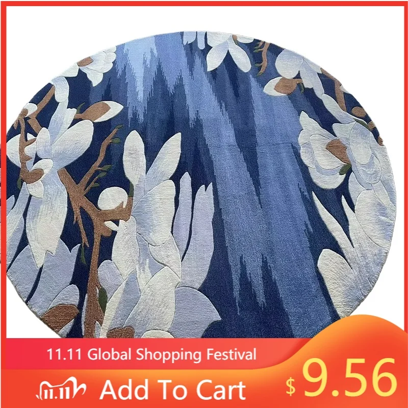 

Luxury Villa 100% Bamboo Fiber Viscose New Zealand Wool Area Rug Handmade Jacquard Custom Irregular Mat Popular Custom Carpet