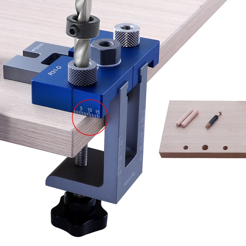 

3 In 1 Eccentric Wheel Hole Punching Locator Log Tenon Hole Opener Board Splicing Woodworking Tool Dowel Jig Kit Pocket Hole Jig