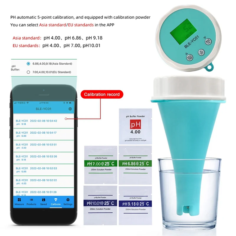 6 In1 Water Quality Detector Smart Online Bluetooth Water Chlorine Meter PH Meter Powered Tool for Swimming Pool