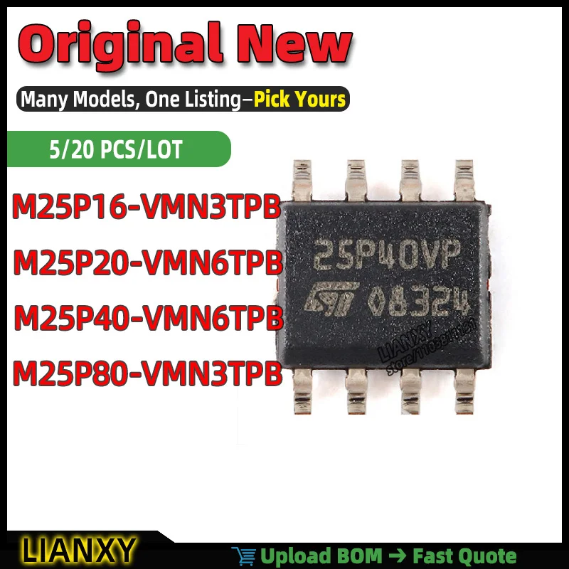 M25P20-VMN6TPB M25P40-VMN6TPB M25P16-VMN3TPB M25P80-VMN3TPB SOIC-8 SPI Flash Memory New Original