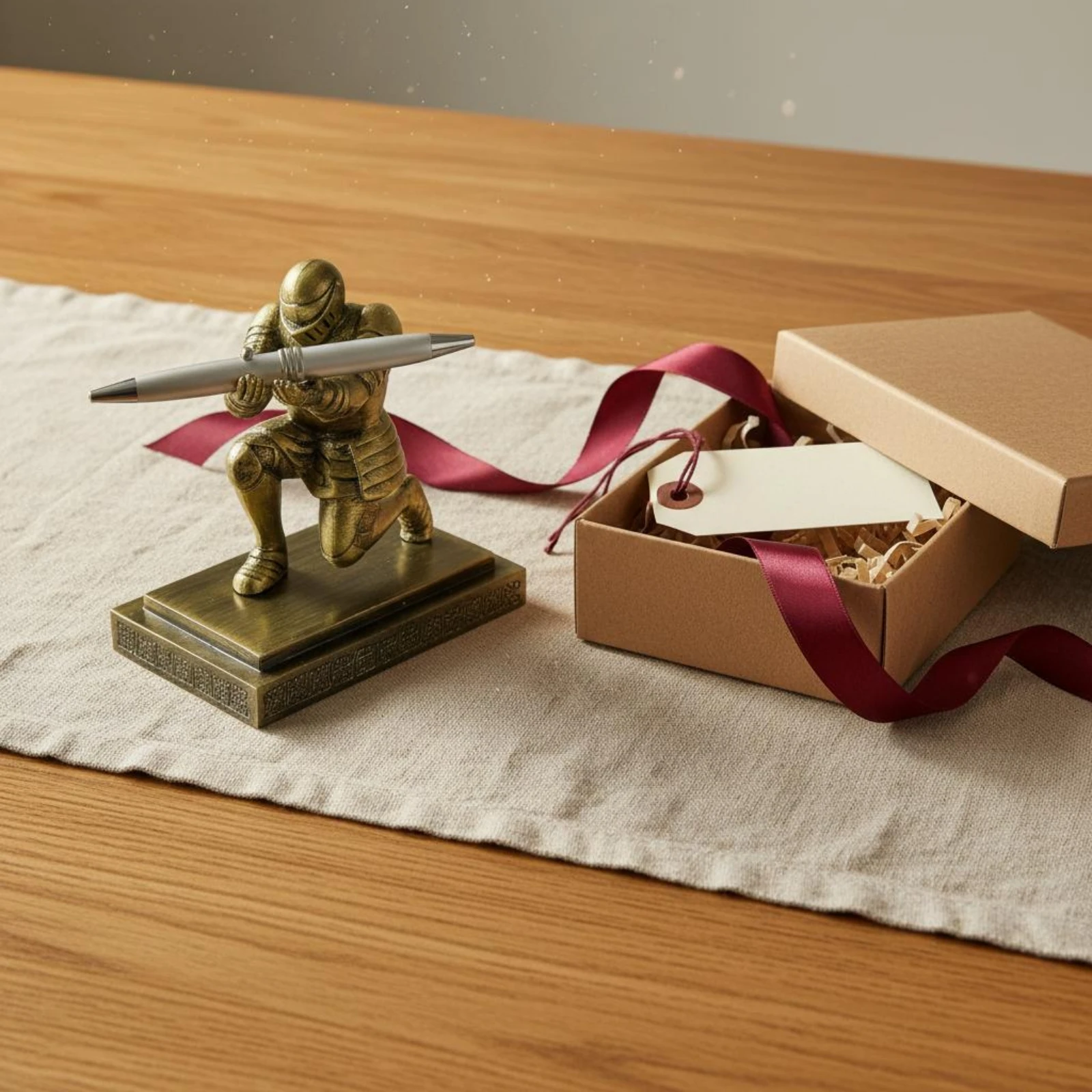 Knight Pen Holder Hollow Body Armored Knight Desk Ornament Medieval Warrior Pen Holder Decorative