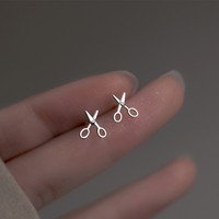 Creative Mini Scissors Stud Earrings for Women Girl