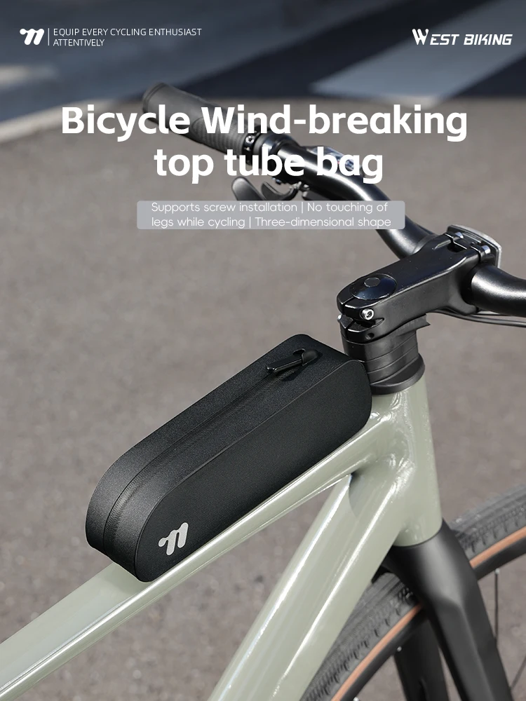 AliExpress West Biking WEST BIKING Bike Top Tube Bag TPU Cycling Front Bag With Screws or Straps Waterproof Windproof