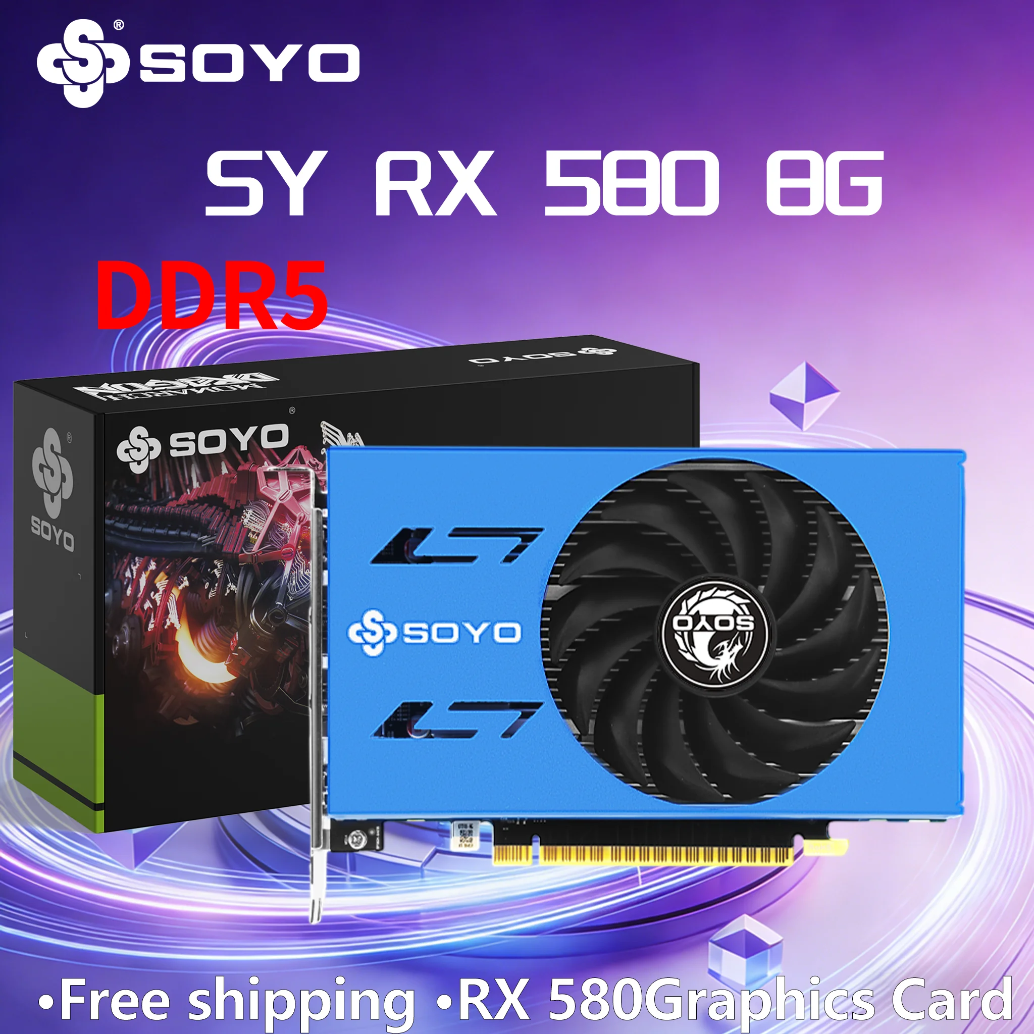 AMD Radeon RX 580 2048SP 8GB GDDR5 256Bit PCIE 3.0*16 Desktop Gaming Video Card For PC Computer Game 14NM  8PIN HDMI*6