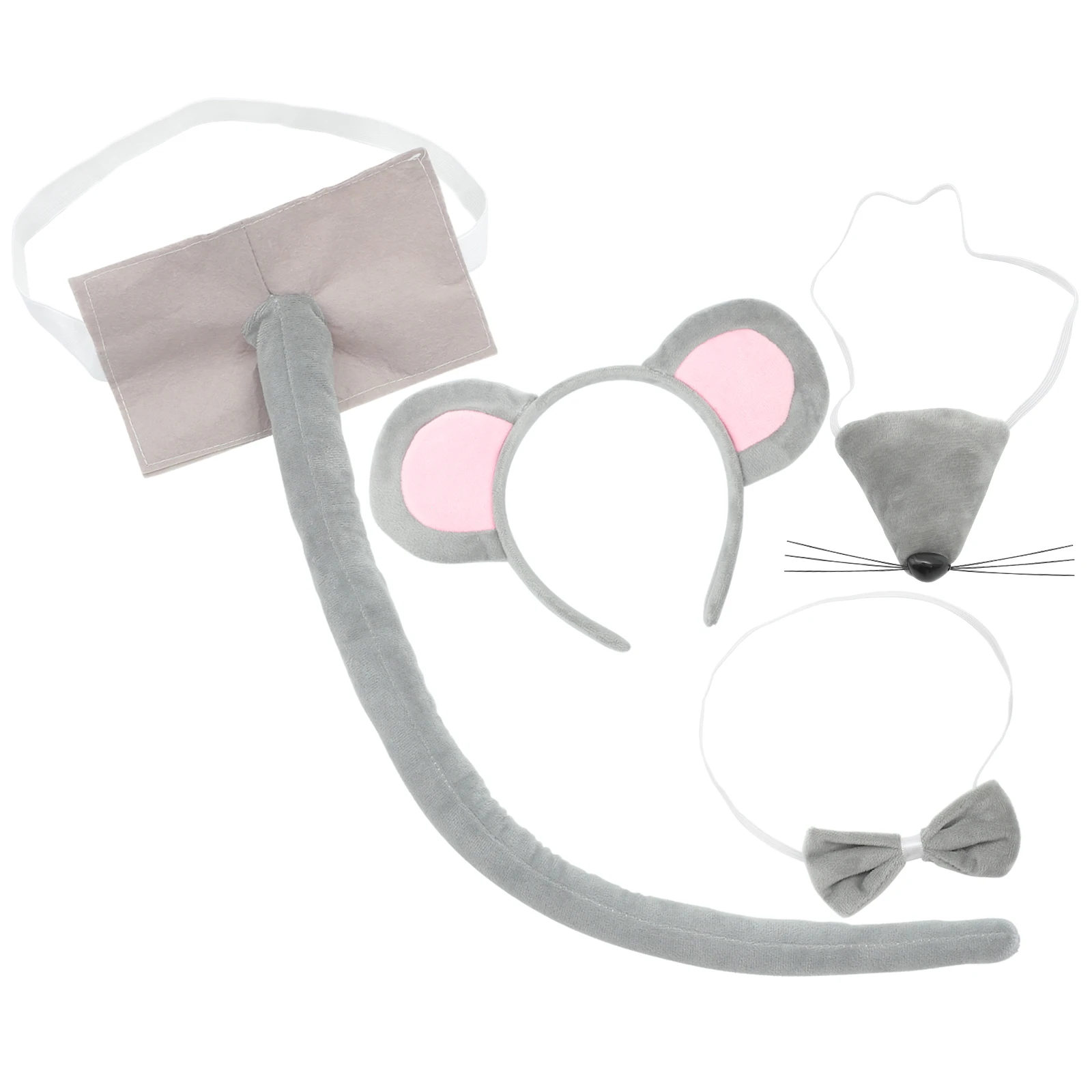 ชุดคอสตูมสัตว์สำหรับเด็กและผู้ใหญ่ ประกอบด้วยที่คาดผมหูหนู หาง โบว์ไท อุปกรณ์เสริมชุดแฟนซี สำหรับฮาโลวีนและคอสเพลย์