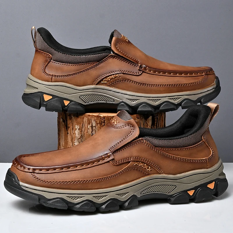 

Мужская уличная модельная обувь, модная повседневная обувь, роскошная мужская классическая нескользящая обувь с прошивкой, удобная деловая обувь на мягкой подошве