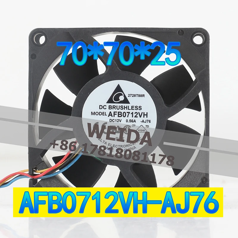 

Вентилятор охлаждения Delta 7025 AC EC 7025 с регулировкой температуры, 7 см, 4-проводной, 12В 0.56А, 70x70x25 мм, высокопроизводительный, для корпуса, AFB0712VH-AJ76
